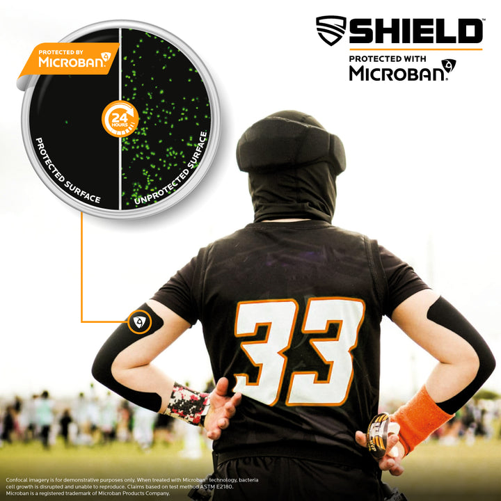 SHIELDTurf Tape FRESH, Built-In Microban Antimicrobial Protection, 4-Way Stretch, Extra Wide, Waterproof, Pro Football Arm Tape (White)