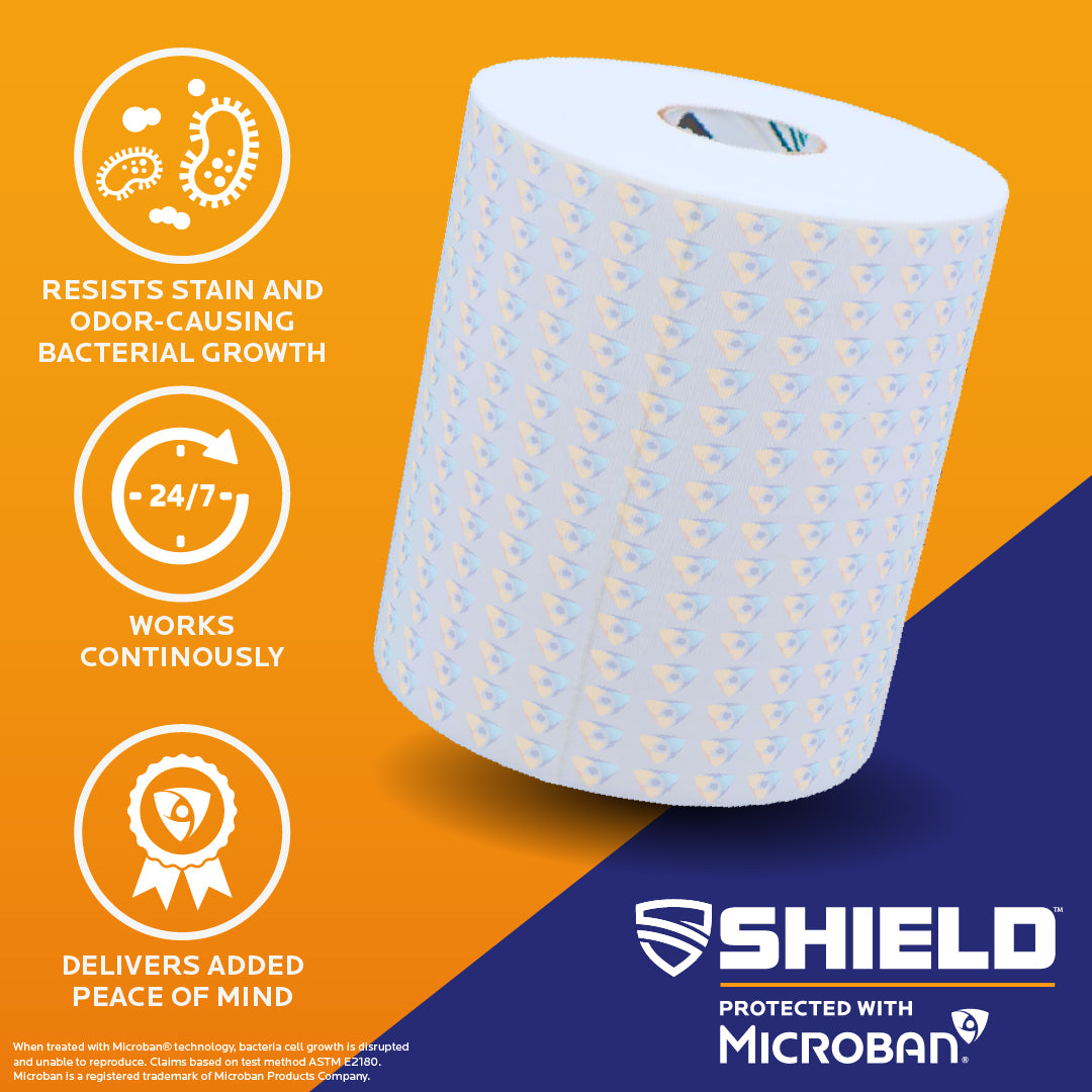SHIELDTurf Tape FRESH, Built-In Microban Antimicrobial Protection, 4-Way Stretch, Extra Wide, Waterproof, Pro Football Arm Tape (White)