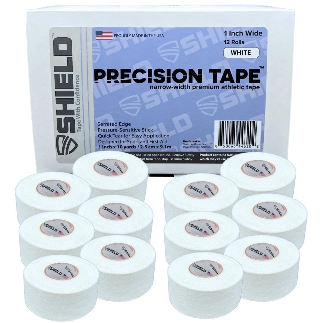 SHIELD 1 Inch Athletic Tape – Precision Tape 12 Pack - Shield Health & Fitness