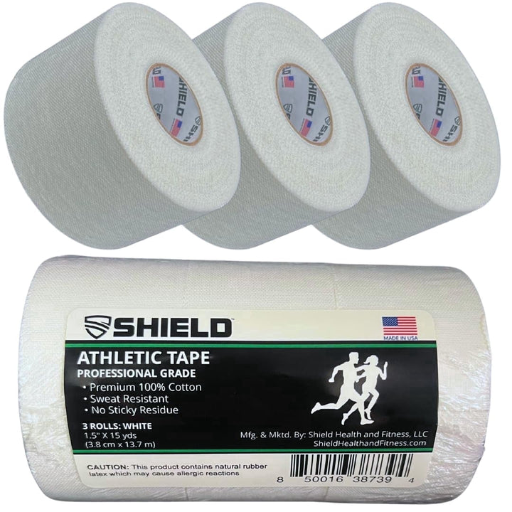 SHIELD Athletic Tape 3 - Pack | 1.5 Inches x 15 Yards | Made in USA - Shield Health &amp; Fitness