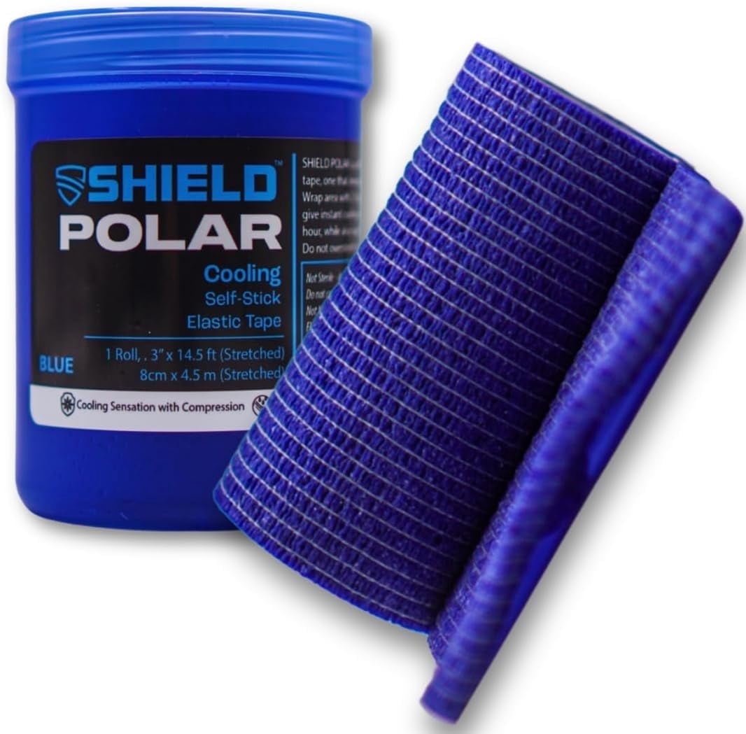 Shield Polar – Instant Cold Compression Wrap | Cooling Athletic Tape for Pain & Swelling, No Ice or Refrigeration Needed, Blue - Shield Health & Fitness