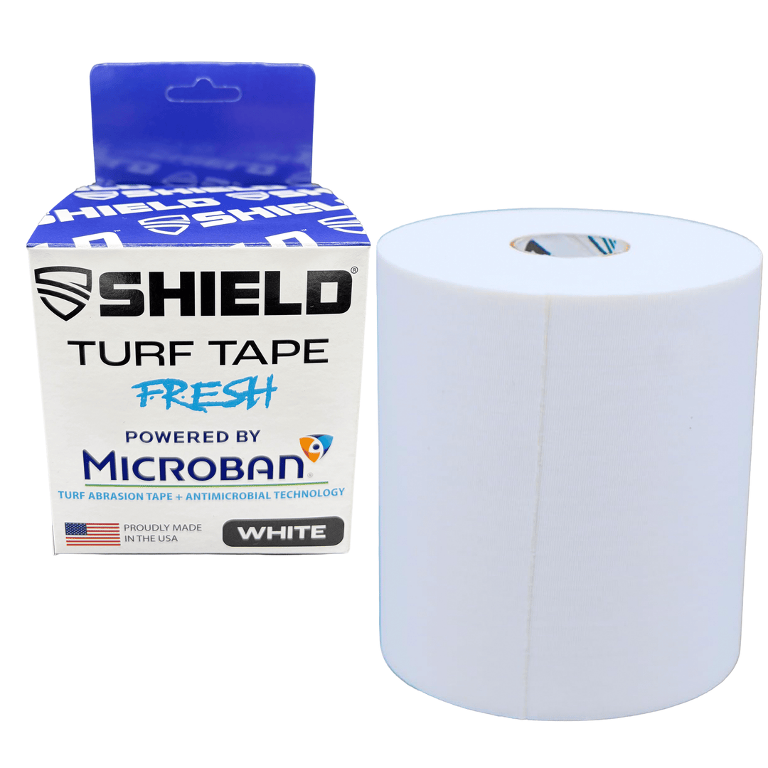 SHIELD Turf Tape FRESH, Built-In Microban Antimicrobial Protection & 4-Way Stretch (White) - Shield Health & Fitness