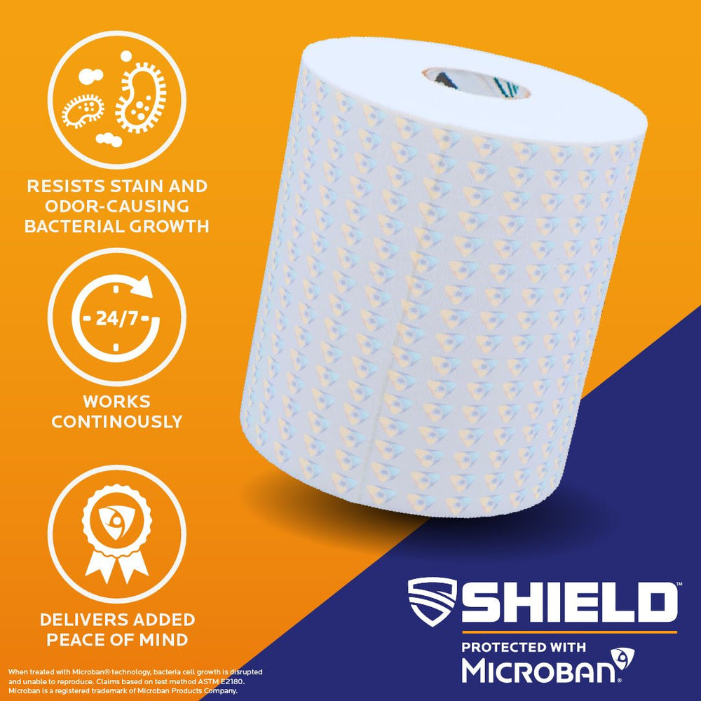 SHIELDTurf Tape FRESH, Built-In Microban Antimicrobial Protection, 4-Way Stretch, Extra Wide, Waterproof, Pro Football Arm Tape (White) - Shield Health & Fitness